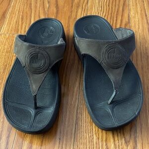 FITFLOP BROWN LEATHER SANDALS